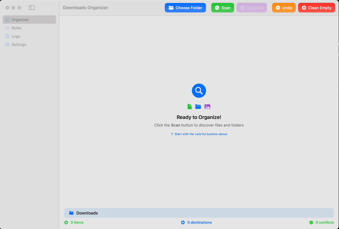Downloads Organizer Preview